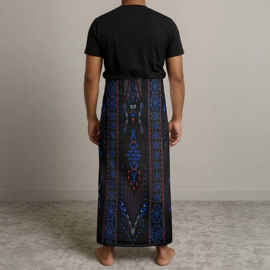 MENS BHS SARONG - BLACK / ROYAL BLUE
